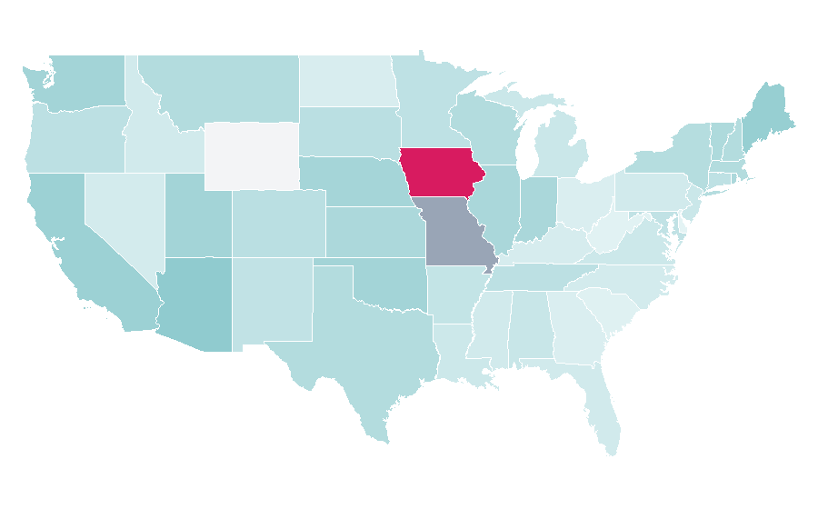 Affinity by region — Waitress (Musical), United States