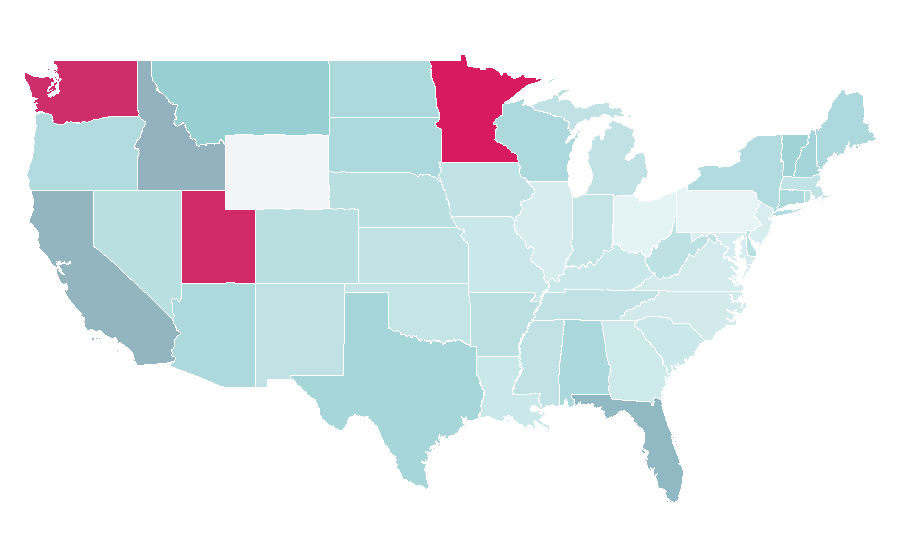 Affinity by region — Wakesurfing, United States