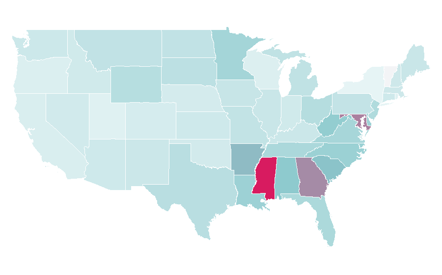 Affinity by region — Walden University, United States