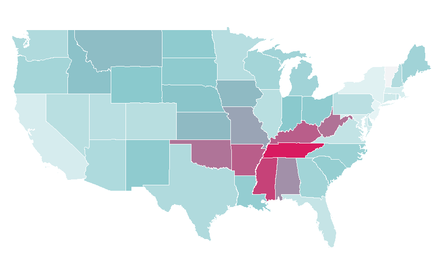 Affinity by region — Walking Tall (2004 film), United States
