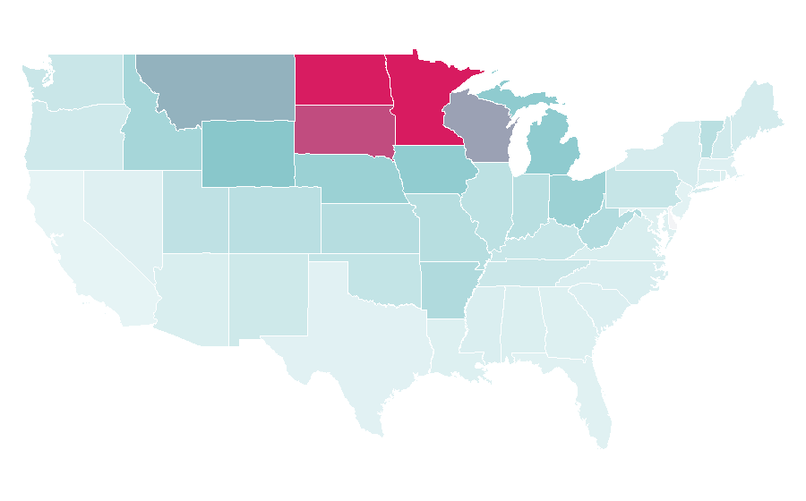 Affinity by region — Walleye, United States