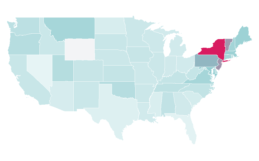 Affinity by region — Walt Whitman, United States