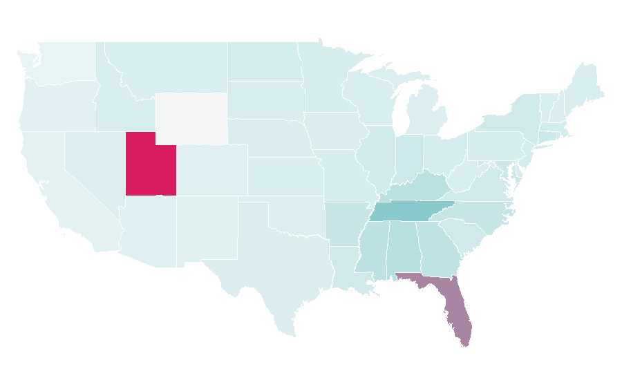 Affinity by region — Walter Clayton Jr., United States