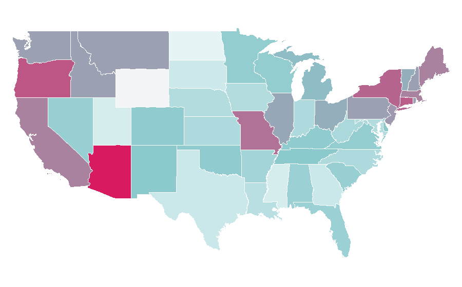 Affinity by region — Warren Beatty, United States