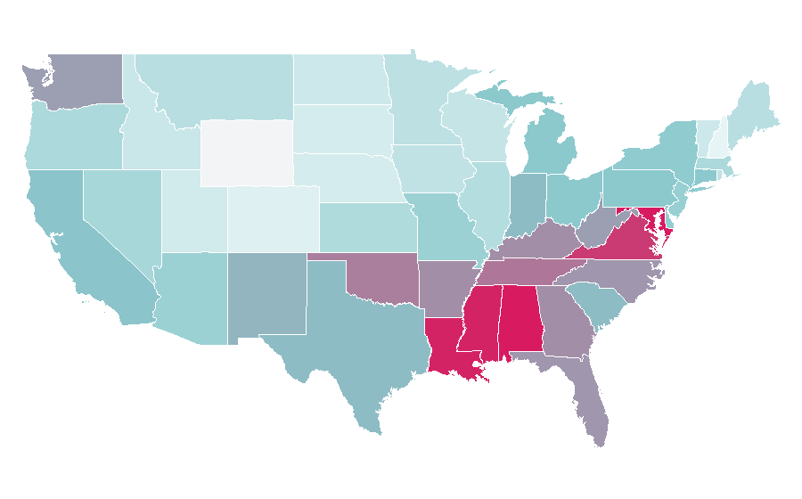 Affinity by region — WAS., United States