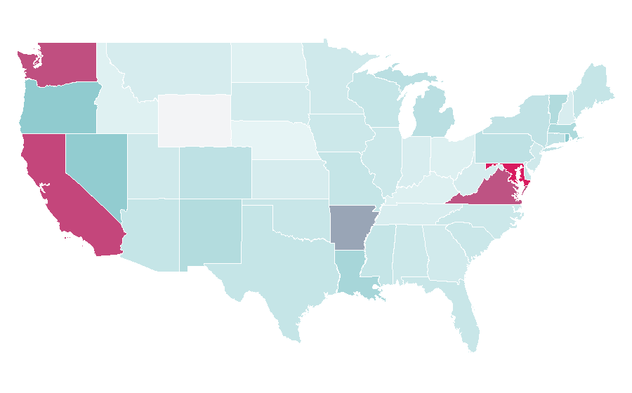 Afinidad por región — Washing, Estados Unidos