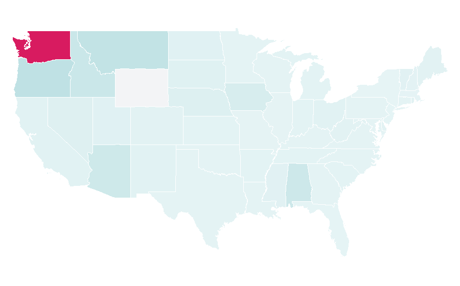 Affinity by region — Washington Huskies, United States