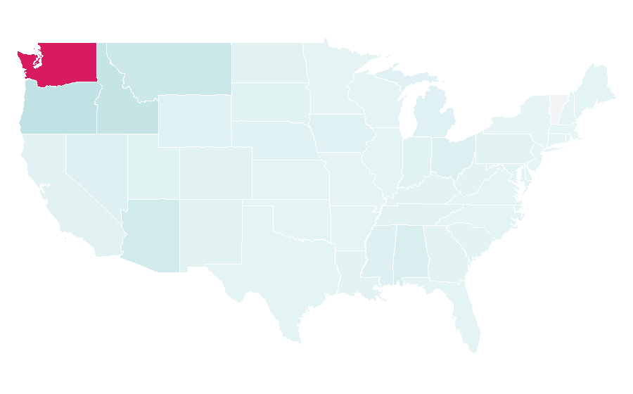 Affinity by region — Washington Huskies football, United States
