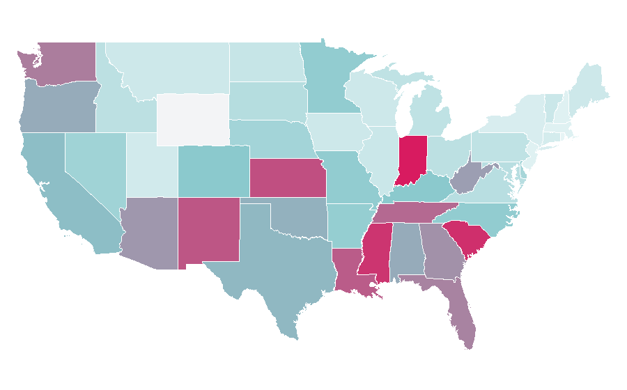 Afinidad por región — Waste, Estados Unidos