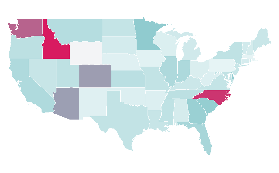 Affinity by region — Water damage, United States