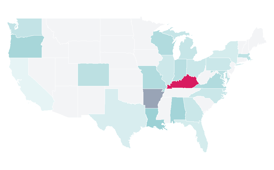 Affinity by region — Water resistant mark, United States
