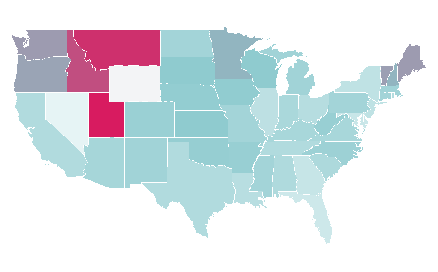 Affinity by region — Watercolor painting, United States