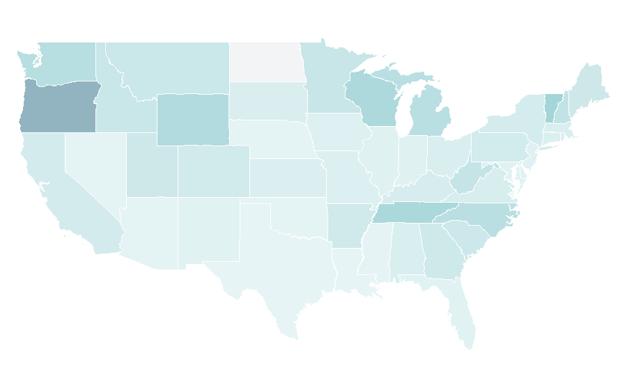 Affinity by region — Waterfall, United States