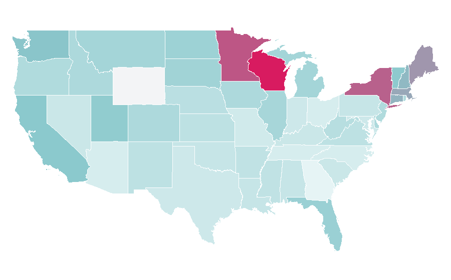 Affinity by region — Waterskiing, United States