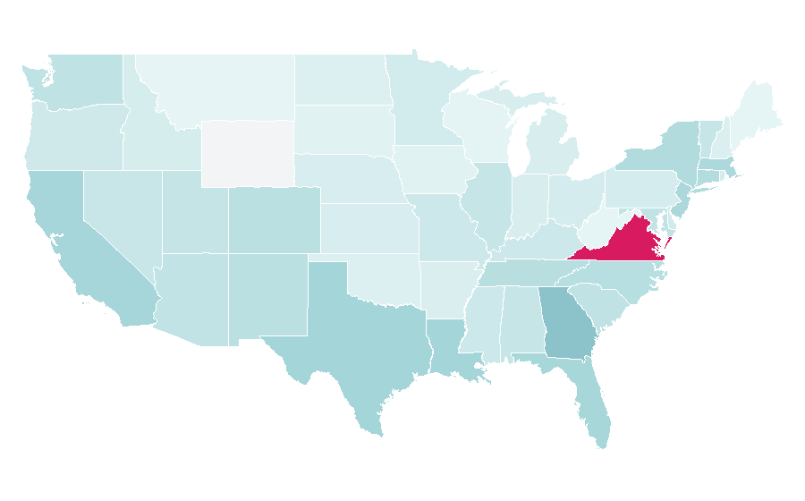 Affinité par région — Waxing, États-Unis