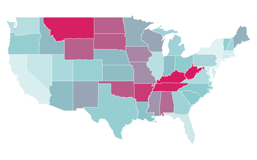 Affinity by region — Waylon Jennings, United States