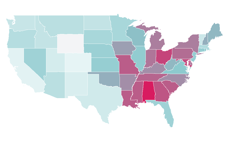 Affinity by region — Wayne Brady, United States