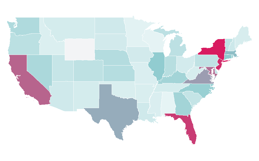 Affinité par région — Web application, États-Unis