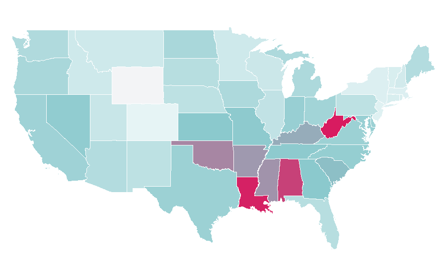 Affinität nach Region — Web browser, USA