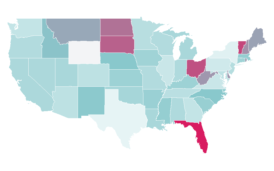 Affinity by region — Wedding Dress Factory Outlet, United States