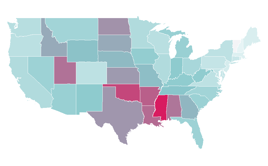 Affinité par région — Wedding ring, États-Unis