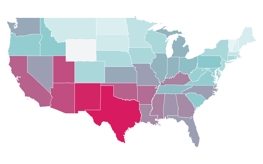 Afinidad por región — Wednesday, Estados Unidos