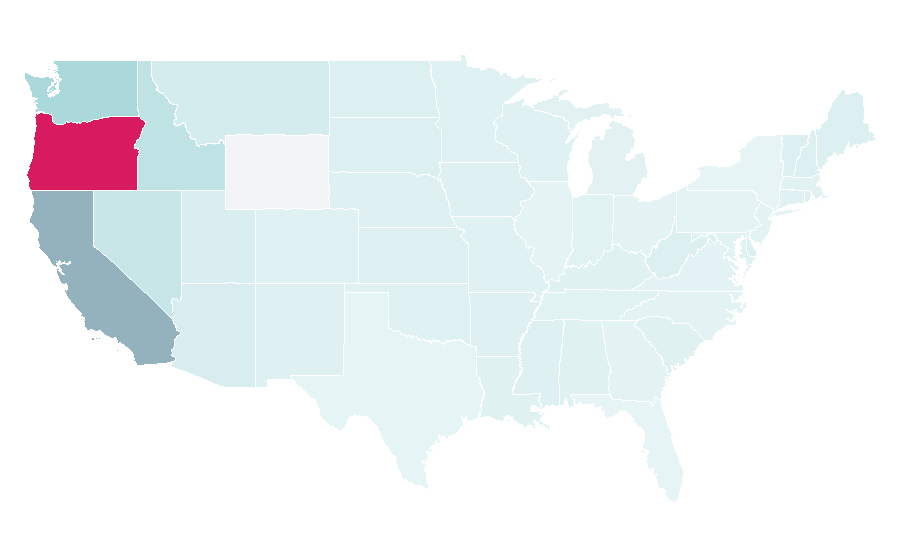 Affinity by region — Weed, California, United States
