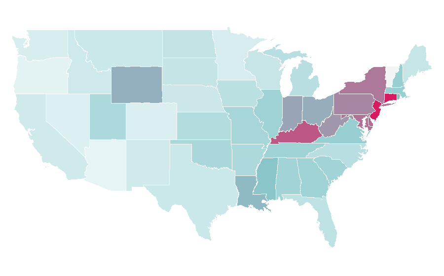 Affinity by region — Weekend Getaway, United States