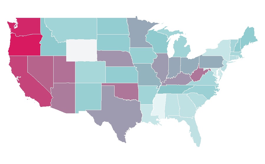 Affinity by region — Weezer, United States