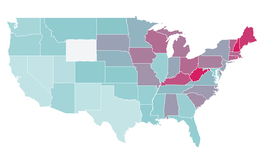 Affinity by region — Weight Watchers, United States