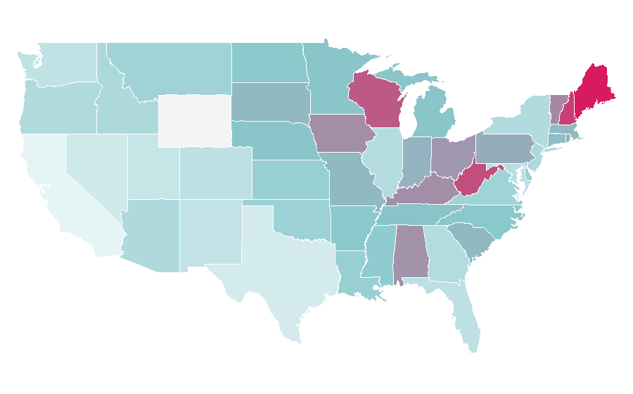 Affinity by region — Weight Watchers Recipes, United States