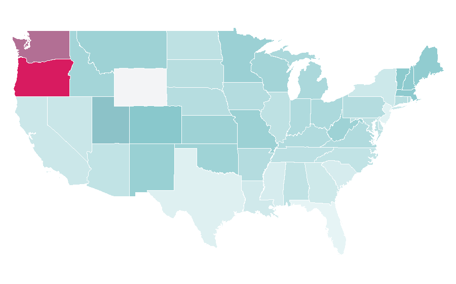 Affinity by region — Welcome to Night Vale, United States