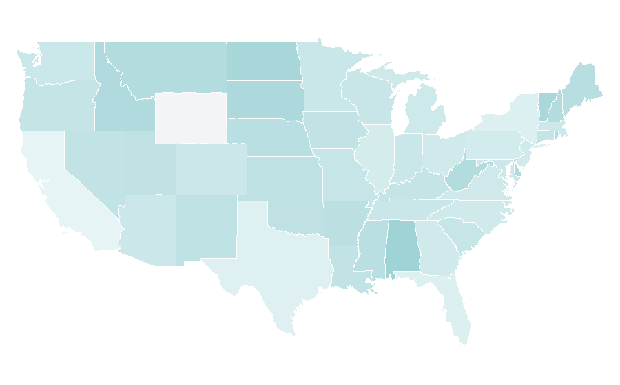 Affinity by region — Werewolf fiction, United States