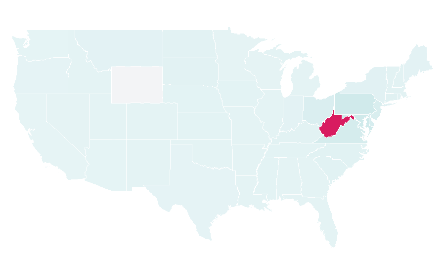 Affinity by region — West Virginia University, United States