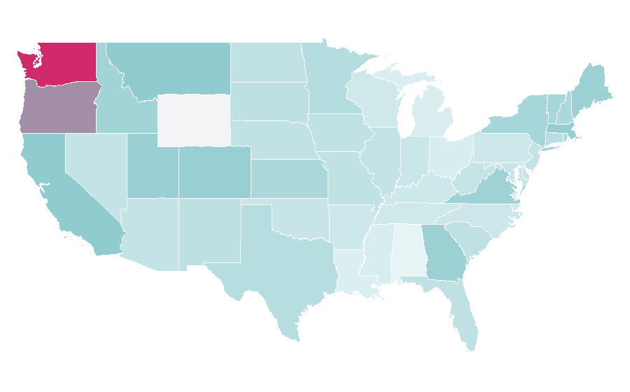 Affinity by region — Western Australia, United States