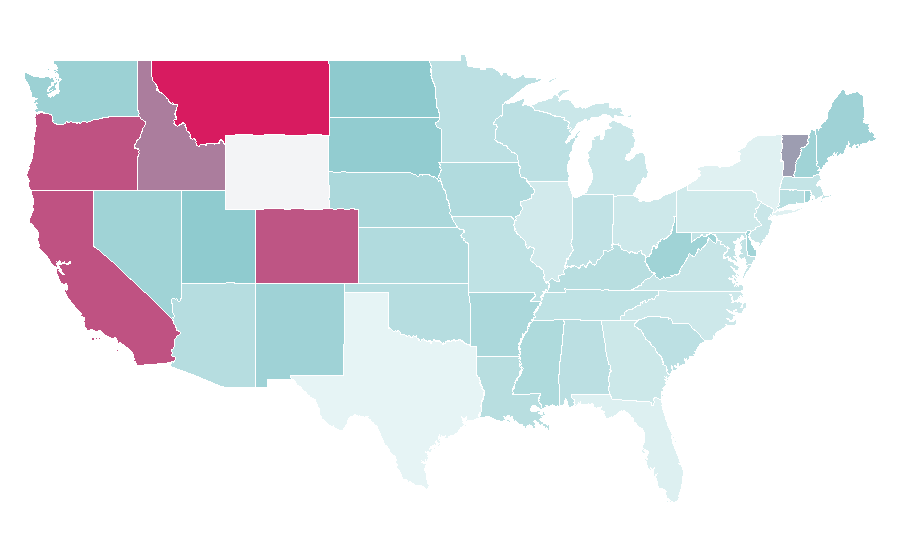 Affinity by region — Western States Endurance Run, United States