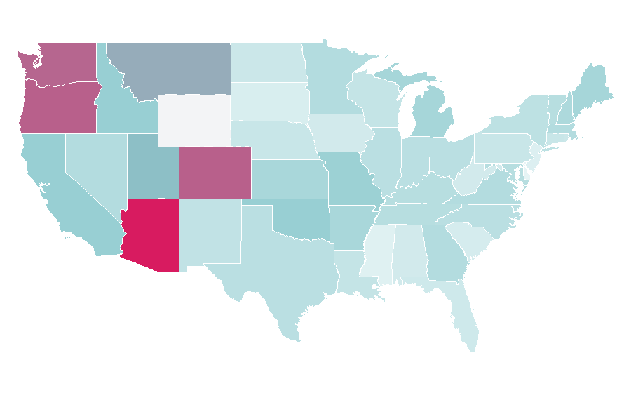 Affinity by region — Westworld (TV series), United States