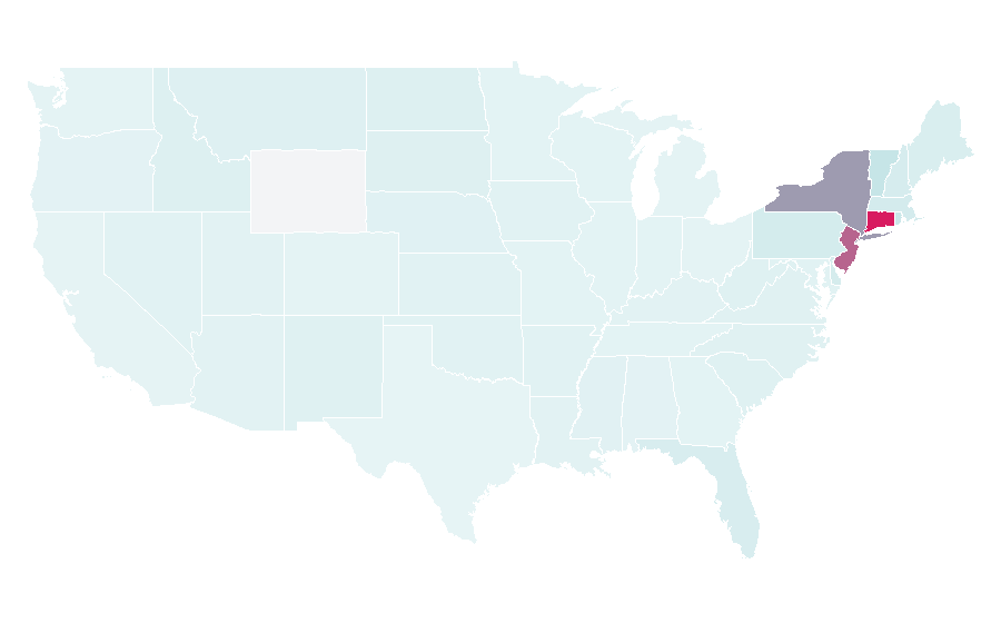 Affinity by region — WFAN (AM), United States