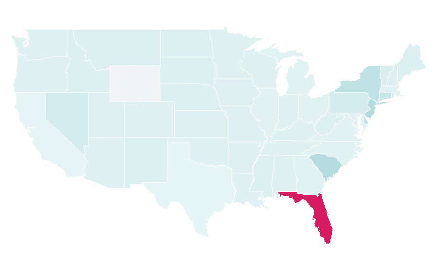 Affinity by region — WFAN Sports Radio, United States