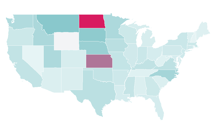 Afinidade por região — Wheat, Estados Unidos