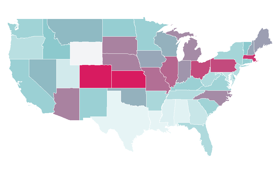 Affinity by region — Wheat beer, United States