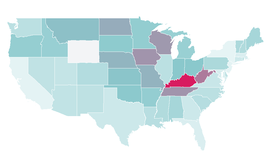 Affinity by region — Wheeler Walker Jr., United States