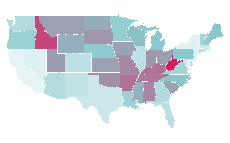 Affinity by region — When Calls the Heart (TV series), United States