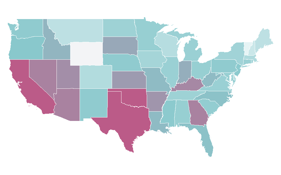 Afinidad por región — White (Color), Estados Unidos