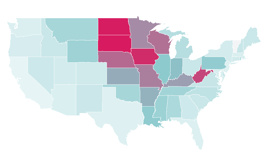 Affinity by region — Whitetail Properties, United States