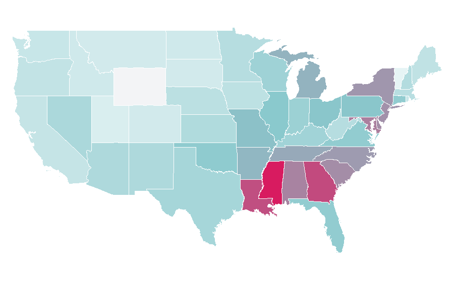 Affinity by region — Whoopi Goldberg, United States