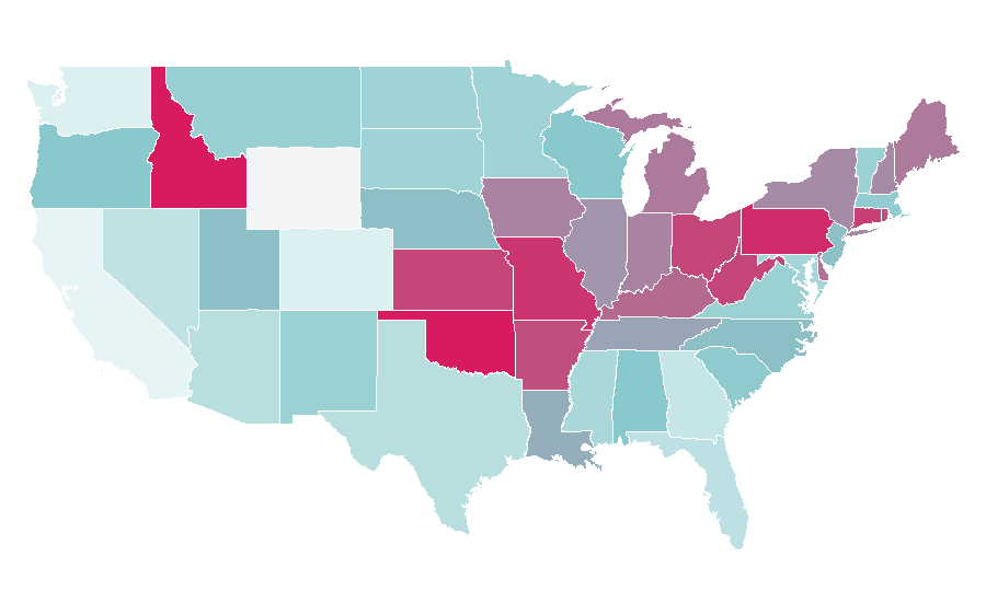 Affinity by region — Who's the Boss?, United States