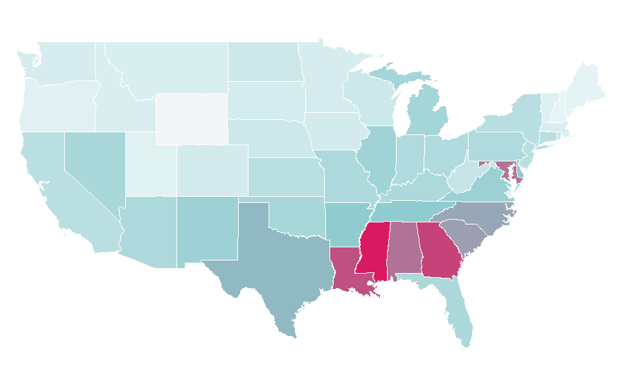 Affinity by region — Why Did I Get Married?, United States