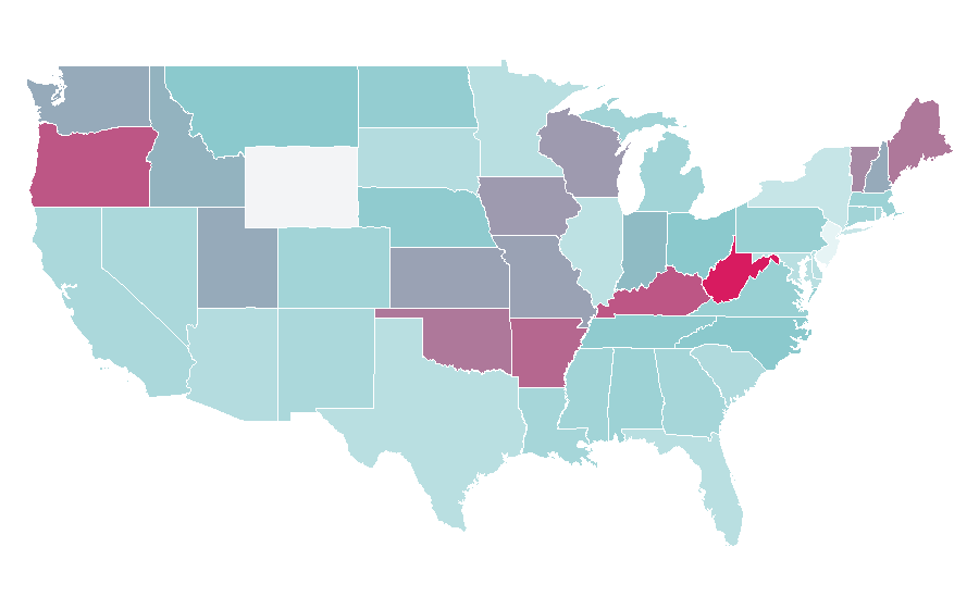 Affinity by region — Wicca, United States