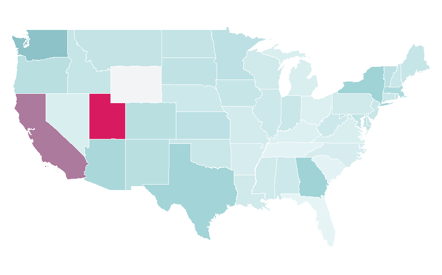 Affinity by region — Wide-angle lens, United States